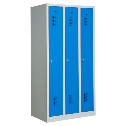 Klädskåp 3 dörrar blå