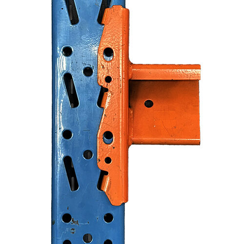 pallställ eab 054 med blå gavel och orangea bärbalk