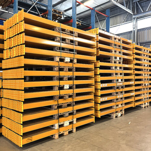 Gula bärbalkar till pallställ Jungheinrich